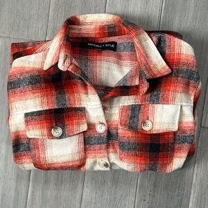 Kendall & Kylie Red and Black Checkered Shirt
